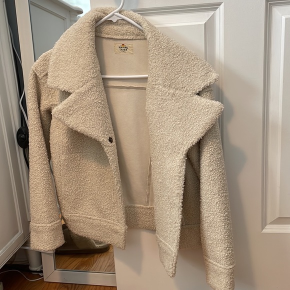 Marine Layer Quebec Sherpa Jacket in Antique White Sherpa | Size: XS - Picture 7 of 8